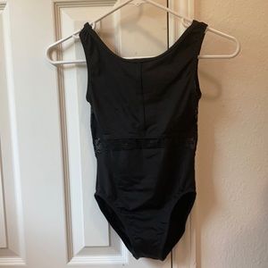 Motionwear, petite adult, black leotard